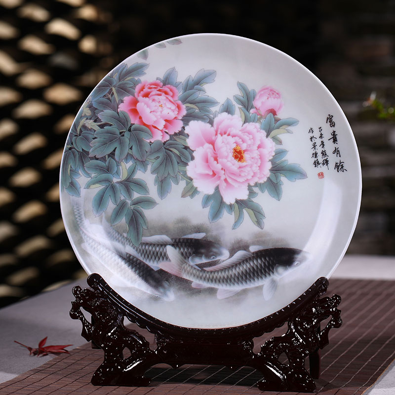 Jingdezhen ceramic disc furnishing articles plate ideas in home decoration plate wine porcelain furnishing articles handicraft ornament