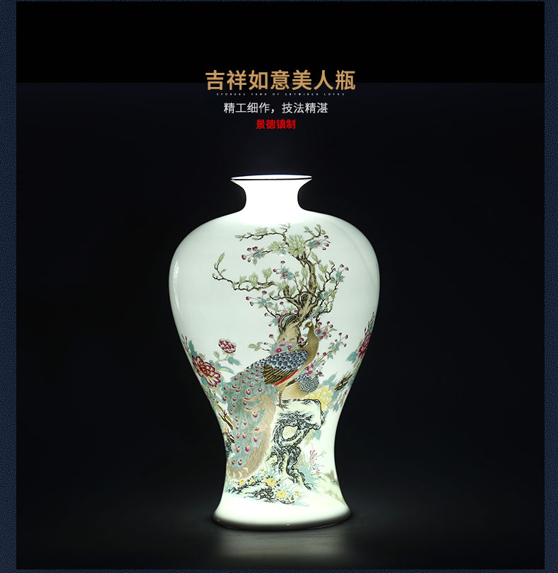 Jingdezhen ceramic vases, new Chinese style living room porch TV ark, flower arranging flower decoration craft ornaments furnishing articles