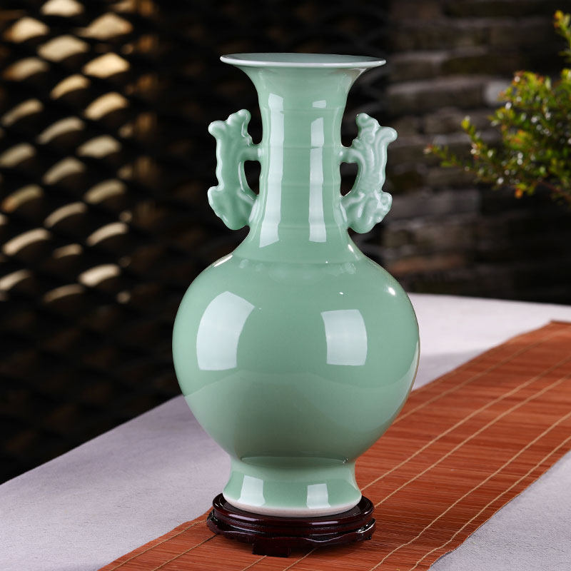 Jingdezhen Ceramic Shadow Blue Vase Antique Chinese-style Mega-style Household Decoration