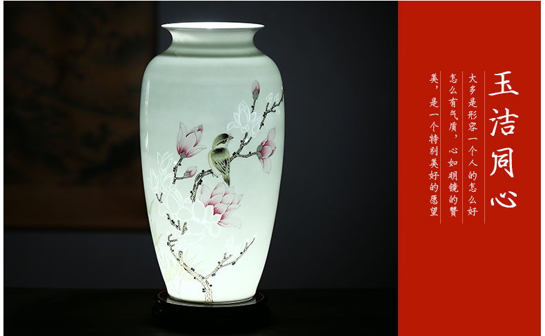 Jingdezhen ceramics hand - made thin foetus carving knife clay and exquisite vase Chinese flower arranging sitting room adornment is placed