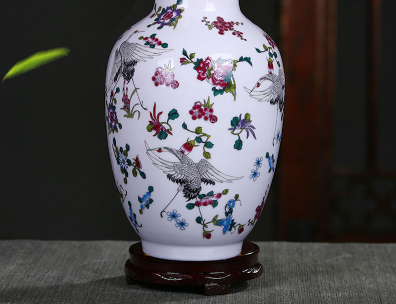 Jingdezhen ceramic vases, rich ancient frame of Chinese style household furnishing articles floret bottle luminous porcelain porcelain flower arranging flower implement partition