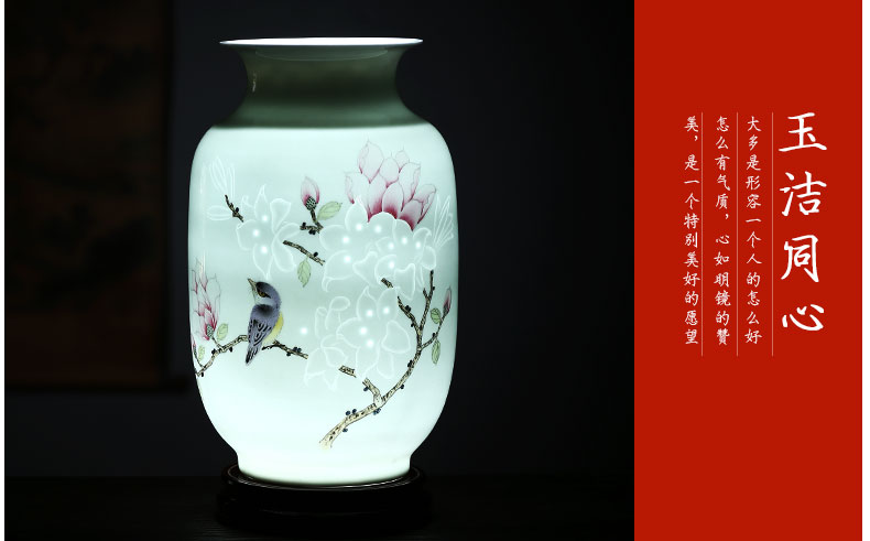 Jingdezhen ceramics hand - made thin foetus carving knife clay and exquisite vase Chinese flower arranging sitting room adornment is placed