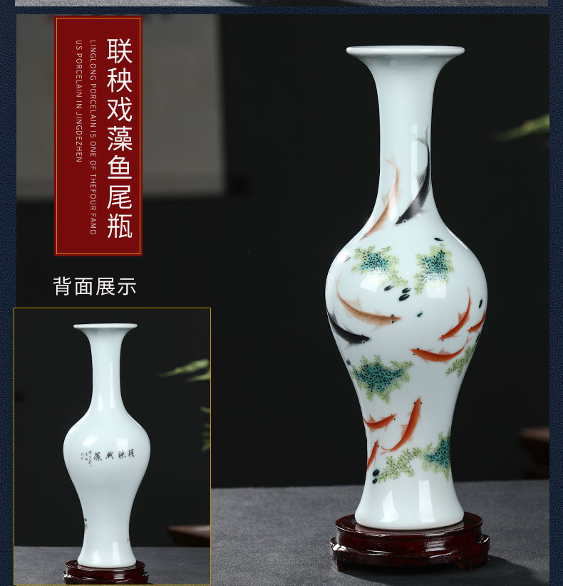 Jingdezhen ceramic vases, new Chinese style household living room TV cabinet vase of porcelain of flower arranging flower adornment handicraft furnishing articles