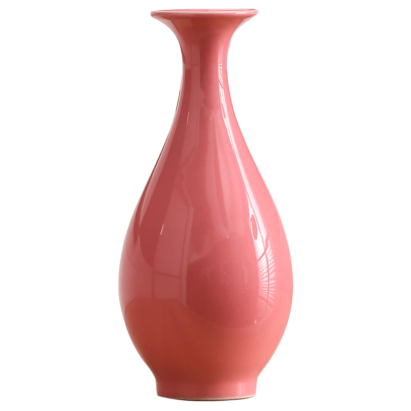 Jingdezhen ceramics pink antique vases, flower implement I and contracted sitting room place, home decoration process