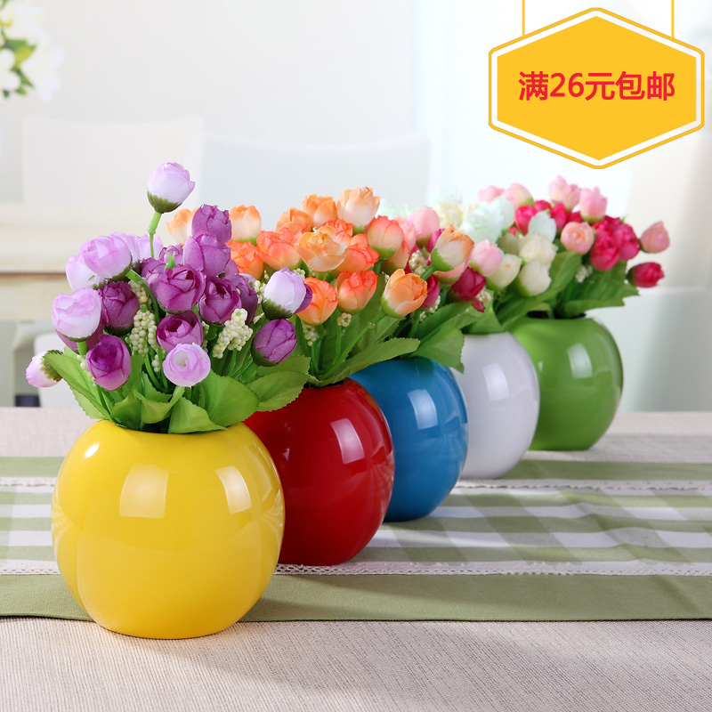 Jingdezhen floret bottle ceramic small pure and fresh and furnishing articles wine accessories creative flower arrangement between the sitting room TV cashier 's office