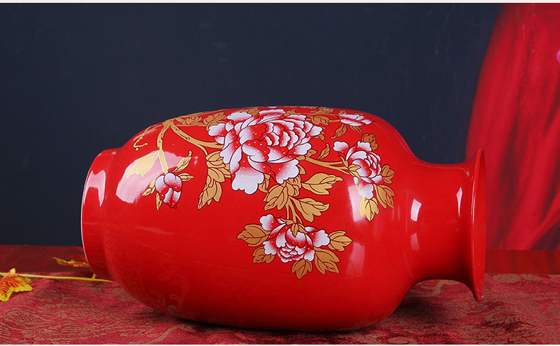 Jingdezhen ceramics China red peony idea gourd vases new home decoration decorated furnishing articles furnishing articles