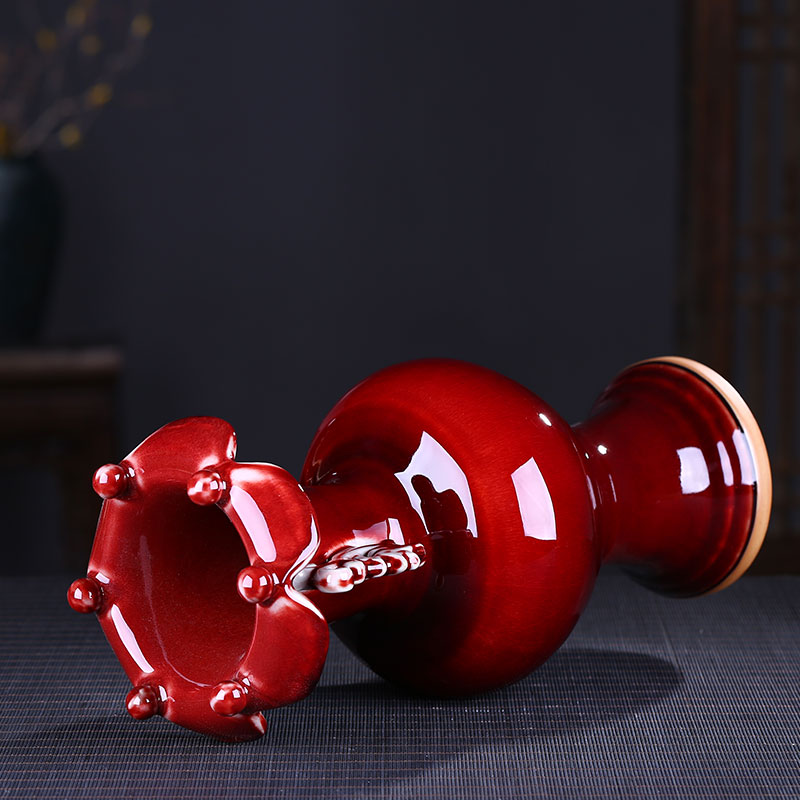 Jingdezhen ceramic vases, jun porcelain vase Chinese style restoring ancient ways household adornment furnishing articles furnishing articles rich ancient frame antique porcelain