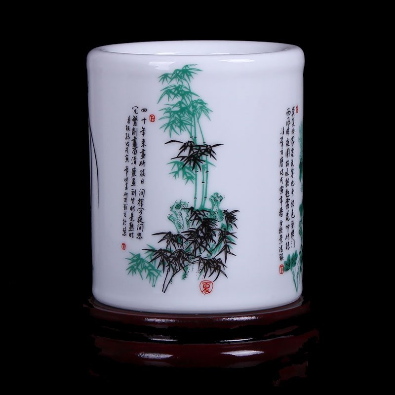 Jingdezhen ceramic ware ideas contracted ceramic brush pot snow friends brush pot desk accessories furnishing articles