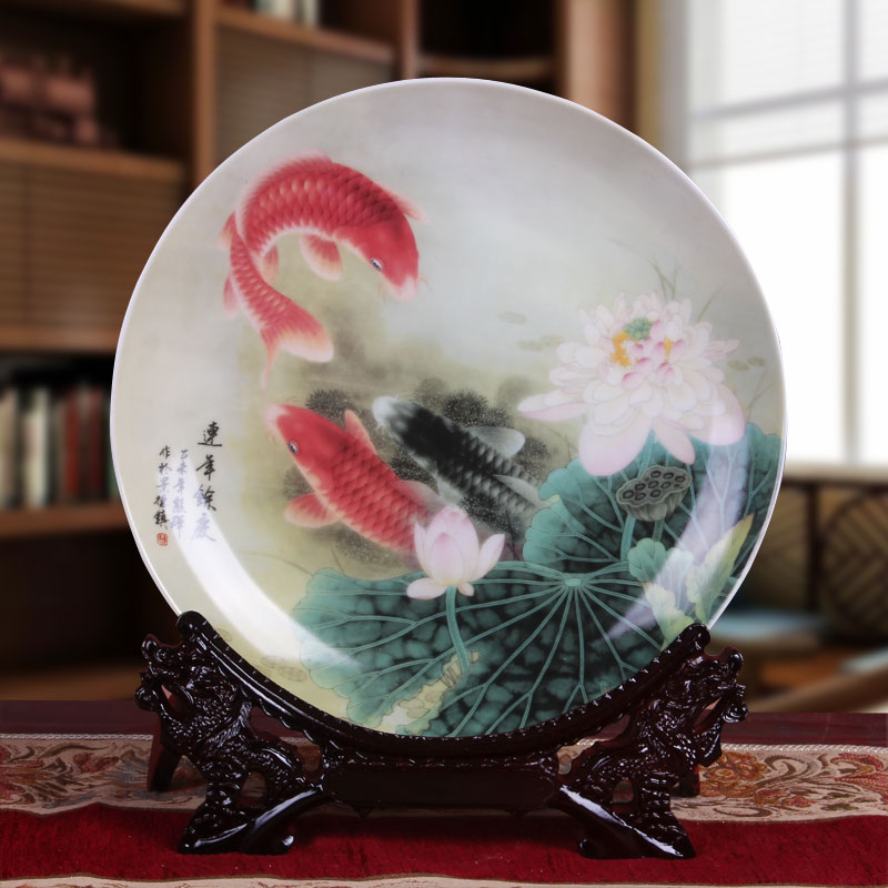 Jingdezhen ceramics well - off hang dish decorated sat dish sitting room of I and contracted style home furnishing articles
