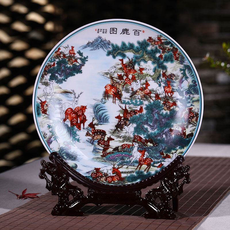 Jingdezhen ceramics with modern decoration plate faceplate hang dish figure Chinese style household decoration crafts are the ancient philosophers