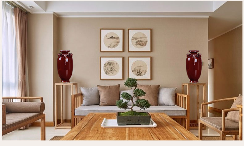 Three sheep statute of jingdezhen ceramic vases, antique jun porcelain kaitai, modern home decoration handicraft furnishing articles