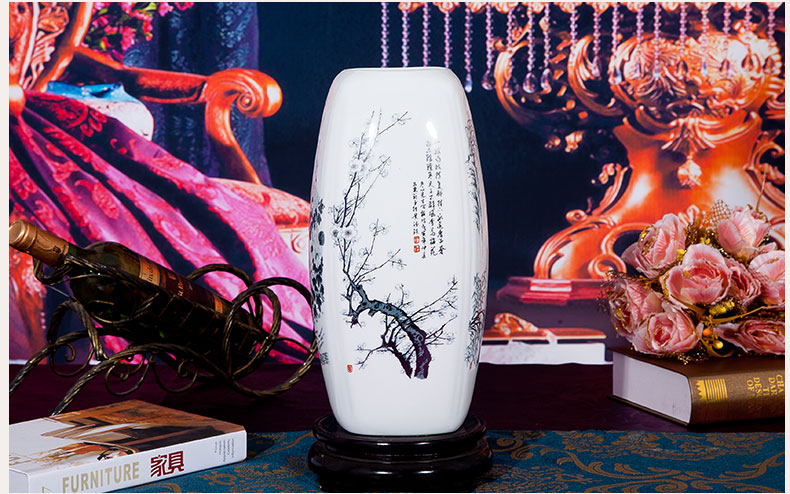 Jingdezhen modern fashion by patterns ceramic lucky bamboo flower vase sijunzi household ornaments