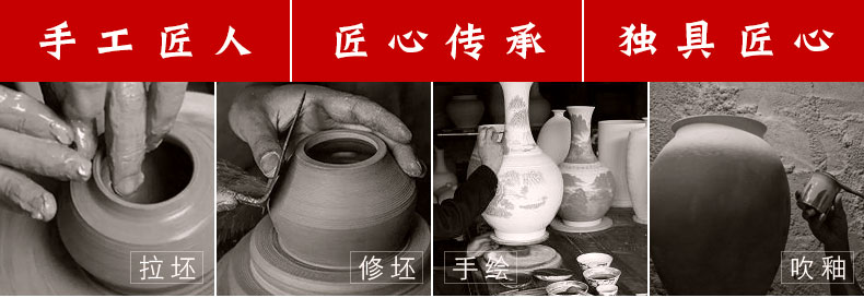 Chinese classical jingdezhen ceramics antique vase rich ancient frame vase sitting room furnishing articles furnishing articles of ceramic arts and crafts