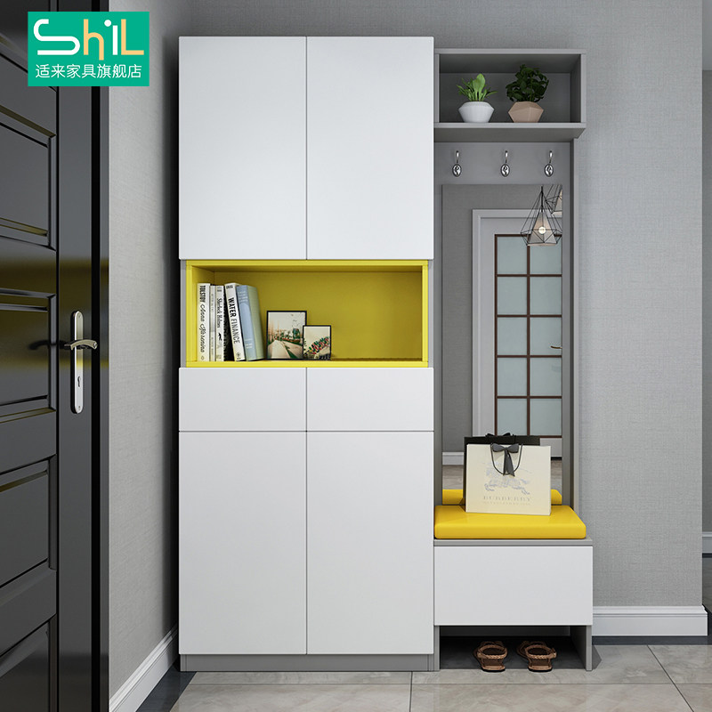 Home-in-door hall Cabinet Nordic Shoes Cabinet Xuan Guan Cabinet Large Capacity Storage Cabinet Partition Cabinet Hood Cabinet Hanger Hanger