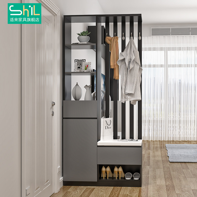 Hall cabinet shoe cabinet cloakroom simple modern porch cabinet partition screen Nordic shoe changing stool door double-sided screen