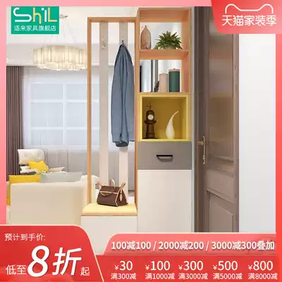 Entrance cabinet Shoe cabinet Simple modern foyer partition cabinet door-to-door living room Nordic shoe stool double-sided screen room