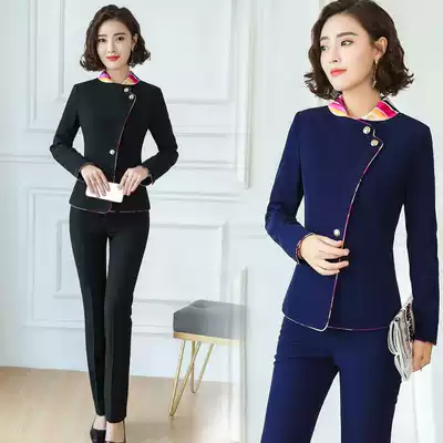 Hotel overalls autumn and winter clothes female front desk cashier beauty Dining Room restaurant restaurant waiter overalls overalls long sleeves