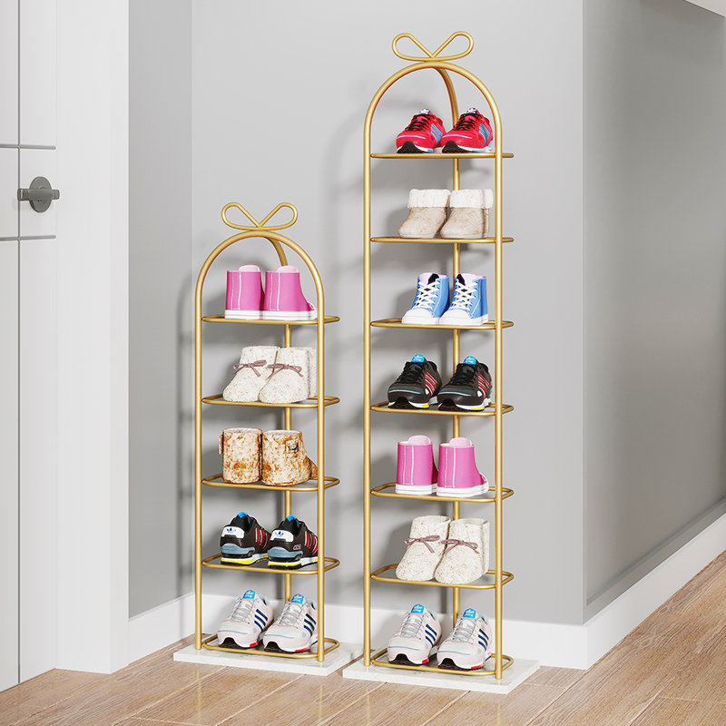Mini Mesh Red Baby Shoe Rack Small Narrow Doorway Ultra Narrow Clip Sewn Children Shoe Cabinet Home Three-dimensional Containing Layer Shelf