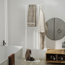 White bathroom rack for clothes floor-to-ceiling toilet hanging clothes artifact toilet coat rack hanging hanger creative