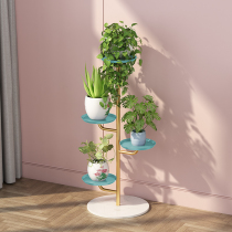 Nordic Wrought iron flower rack Multi-storey indoor modern simple flower rack Balcony Marble living room Floor-to-ceiling shelf
