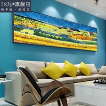 European-style living room hanging paintings hand-painted copy Van Gogh famous paintings impression Van Gogh harvest landscape painting bedroom bedside painting customization