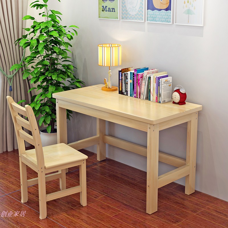 Computer children book table solid wood small family type student writing study table rectangular light extravagant 80cm rental brief