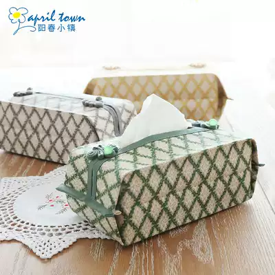 Yangchun small town paper towel box Living room dining room dining table creative home cotton toilet paper box removable toilet paper bag Fabric napkin box