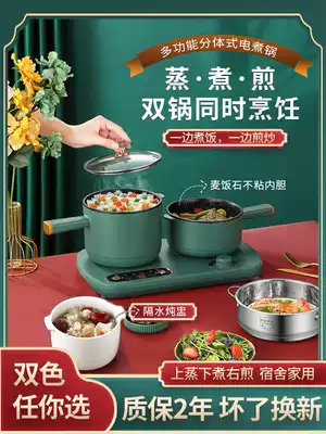 Double pot quick cooking pot separation two-piece student dormitory pot household multifunctional mini electric pot cooking noodle small hot pot
