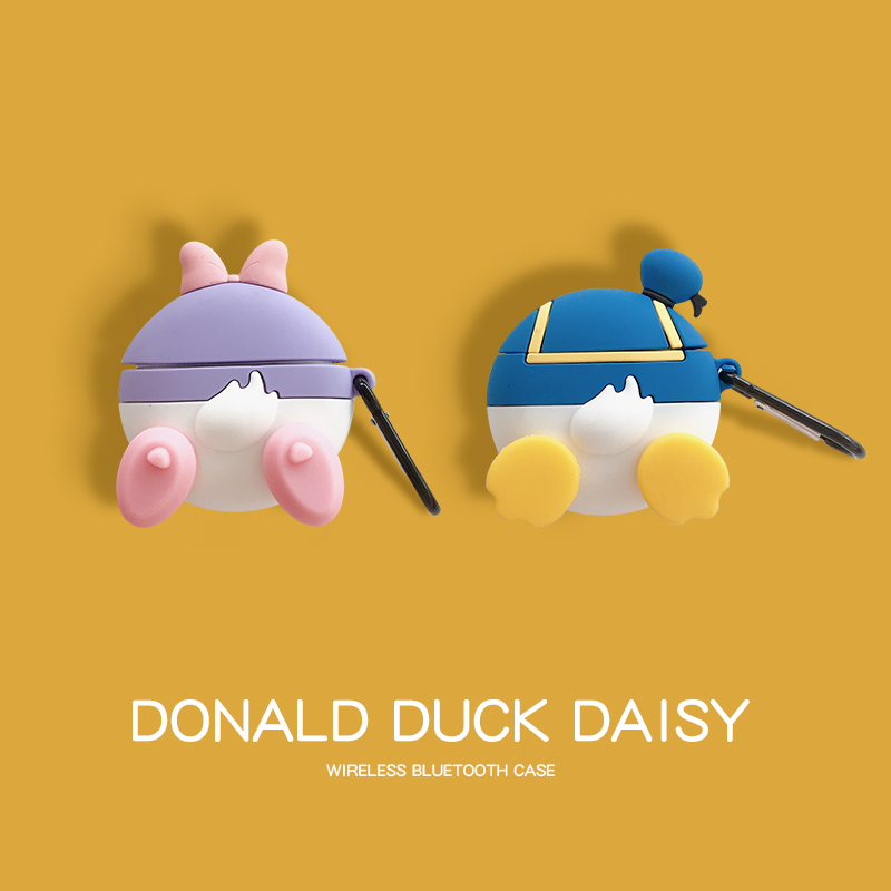 Creative Cubic Beauty Duck Fart AirPods Two headphone set for Apple Bluetooth headphones 2 Anti-fall silicone Cute Ins Fashion Personality Brief Pro Trigeneration couple Protection Box