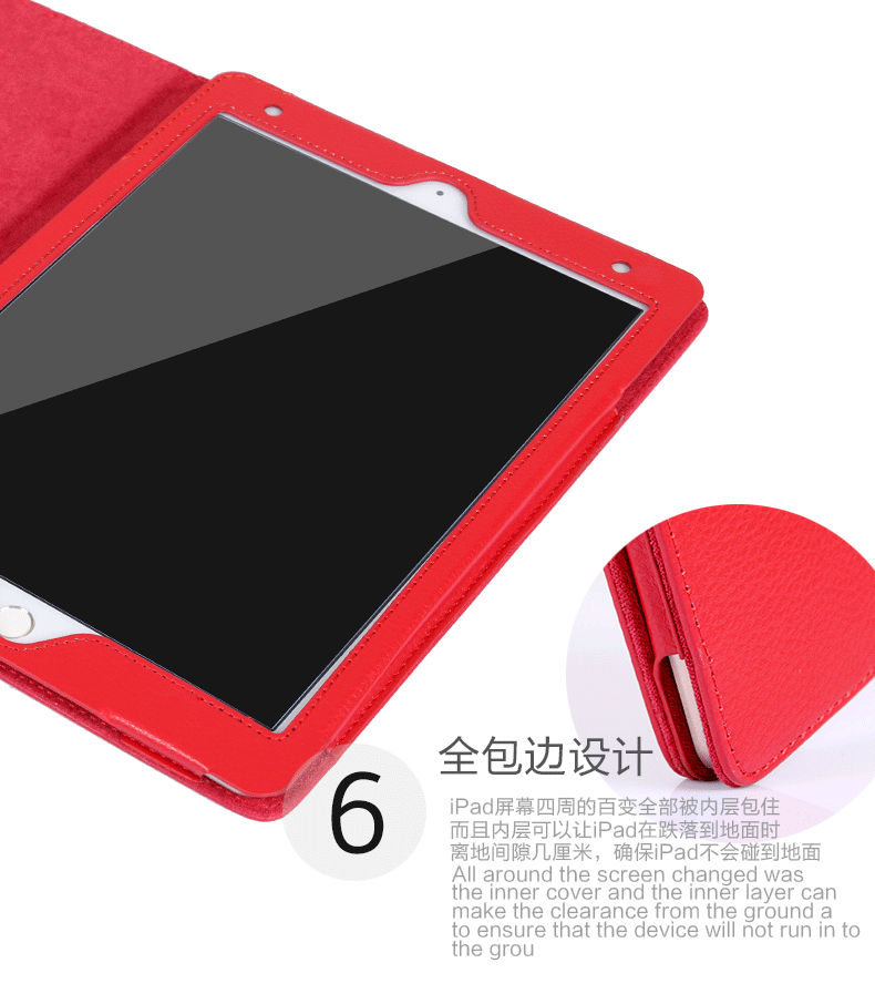 Apple ipad air2 bảo vệ vỏ lưới màu đỏ ipadair2 bao da với ipad ngủ đông Nhật Bản và Hàn Quốc sáng tạo khung chống vỡ a1566 a1567 máy tính bảng cô gái dễ thương vỏ mỏng - Phụ kiện máy tính bảng máy tính bảng kèm bàn phím
