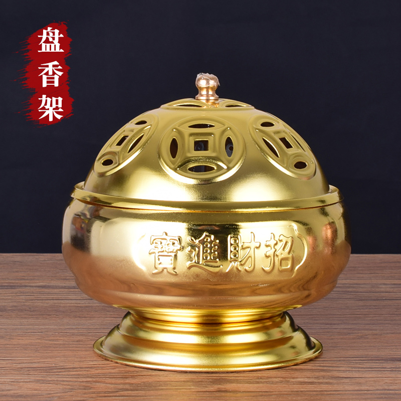 Indoor retro Buddhist hall 12 hours 24 hours with lid sandalwood plate incense bracket tower incense plate incense ring pot aromatherapy furnace