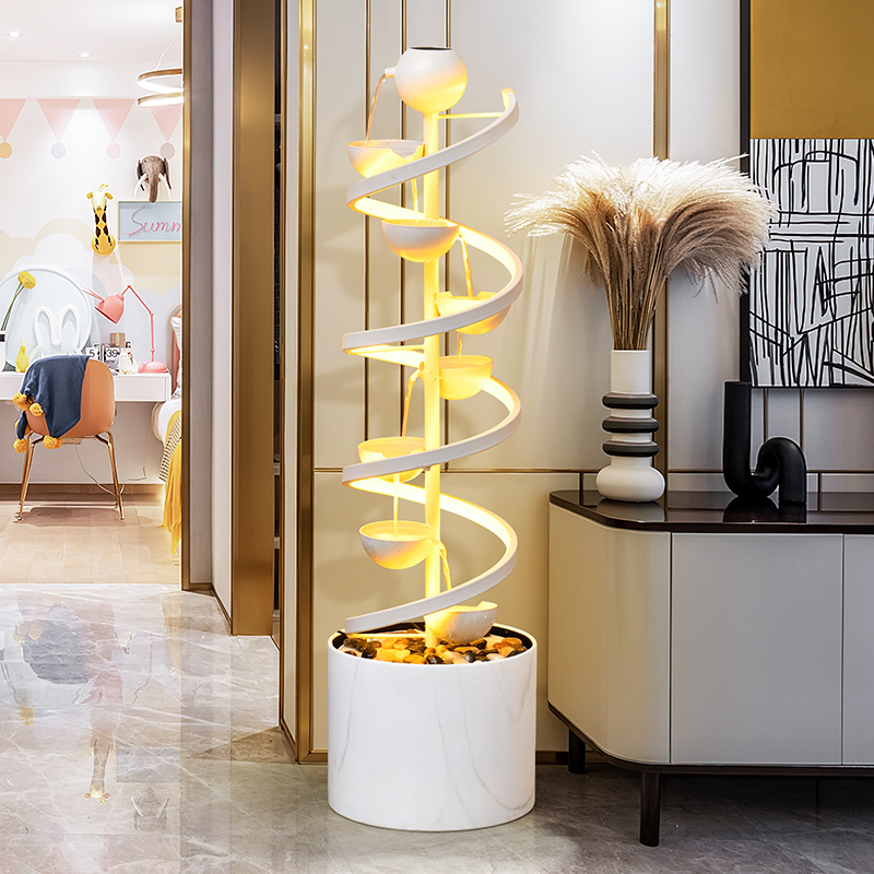 Modern Light Luxury Flowing Water Ornament, Circulating Water, Living Room Tv Cabinet, Next to the Sofa, Floor-Standing Decoration, Housewarming Gift