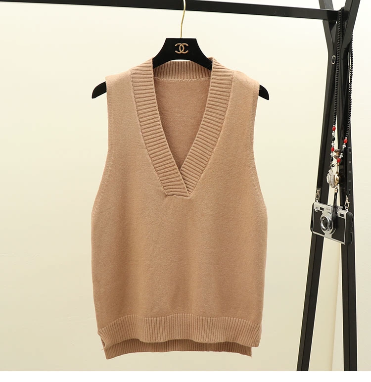 Áo len cổ chữ V của phụ nữ áo len mùa thu đông 2018 phiên bản mới của Hàn Quốc của áo vest ngắn đoạn bf không tay