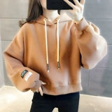 Белая осенняя короткая толстовка с капюшоном, тонкая весенняя куртка, оверсайз