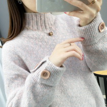 Gush thickened half-high collar sweater loose with lazy wind outside wearing 2022 new Korean version cover headbeat undershirt woman autumn and winter