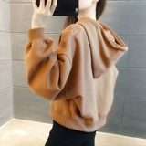 Белая осенняя короткая толстовка с капюшоном, тонкая весенняя куртка, оверсайз