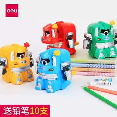 Deli 0729 Pencil Machine Robot Pencil Knife Cute Pen Pencil Sharpener Children Pencil Pencil Cutter School Students School Supplies Stationery Pencil Sharpener