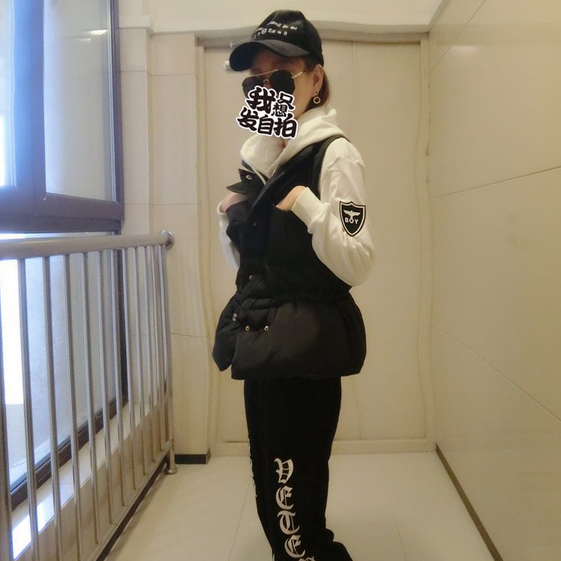 Down cotton vest short section 2022 autumn and winter new Korean version vest coat female loose large version casual all-match short vest