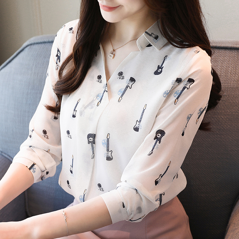 2022 Spring Autumn New Women's Fashion Trends Fashion Spring Autumn Women's Blouse Light Cooked Early Spring 100 Hitch Long Sleeve Snow-spinning Shirt