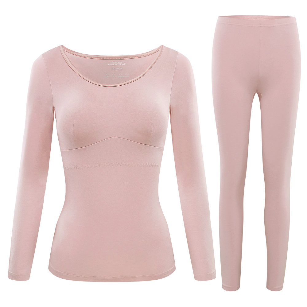 Autumn and winter ladies wear no bra integrated with Bra chest pad heating clothing heating fiber autumn clothing sanitary pants