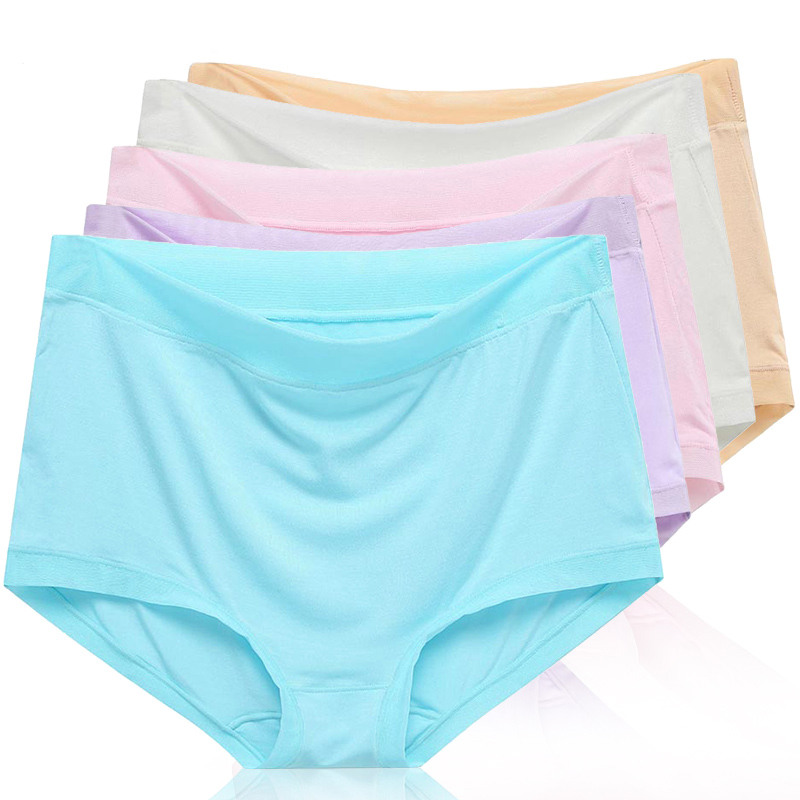 5 dress large sizes High waist ladies briefs briefs No marks Four corner pants mid old Modale shortpants pure color