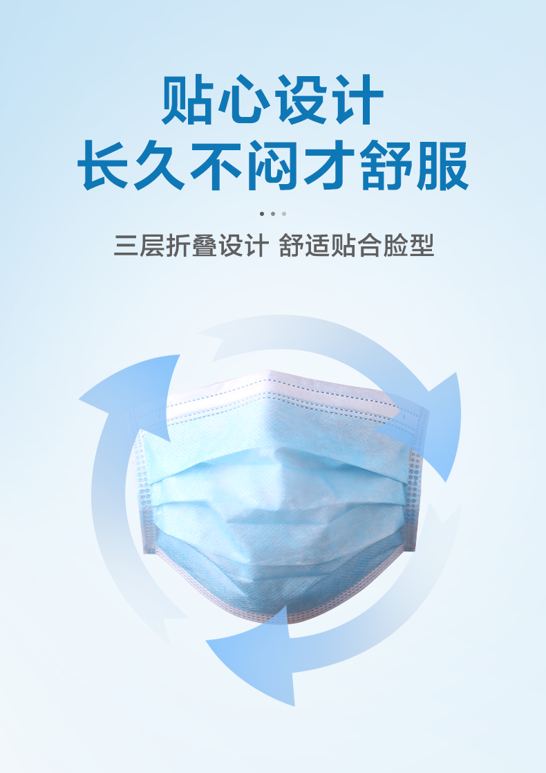 玉沙 海瑞恩 A级防护 三层含熔喷层口罩 50只 图4