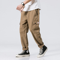 Mechanic American Retro Tide Mens Workwear Pocket Harlan Long Pants Autumn Day Leisure Youth Loose