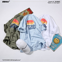 Four oclock in the morning Summer American trendsetter printed short sleeve T-shirt casual loose Youth round neck half sleeve TEE