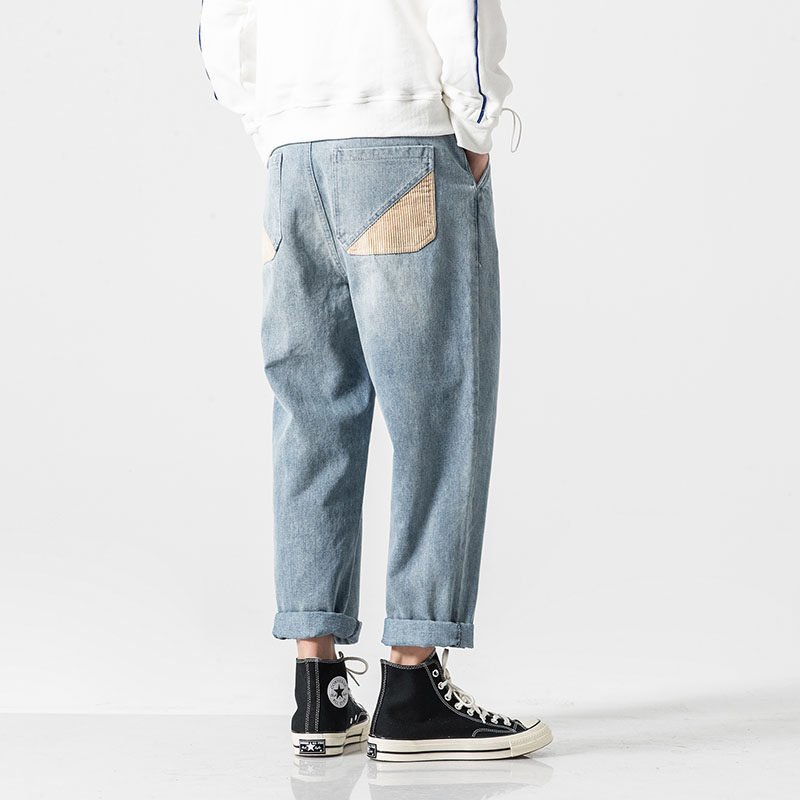 Delta Fall American Current Men's Straight Jeans Teen Leisure and Large Leg Long Pants