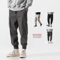 Deutsche autumn American trending men Joker plus velvet toe overalls youth casual Harlem pants trousers