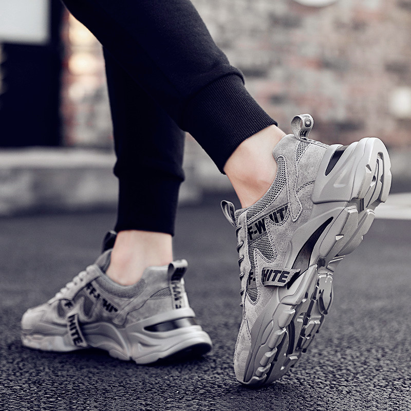 Men's shoes 2022 new summer Korean version trend all-match mesh sports leisure running increase ins dad tide shoes