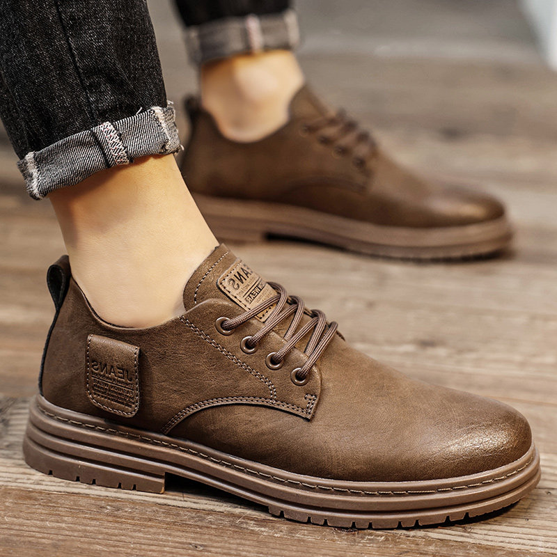 Men's Leather Shoes, Autumn and Winter 2025 New Style, Men's Genuine Leather British Style Casual Business Formal Low-Top Martin Boots