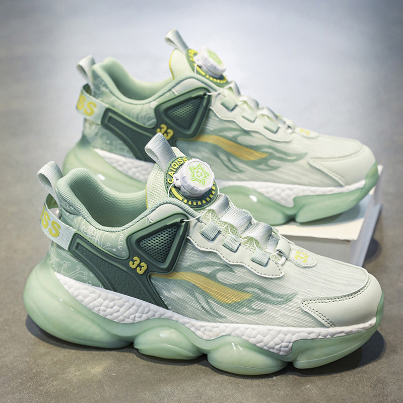 Rotating Buckle Men's Shoes Autumn and Winter 2025 New Trendy Brand Versatile Youth Mesh Sports Casual Height-Increasing Dad Shoes