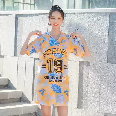 Swimsuit female conservative two-piece student cute girl swimsuit sweet sports hot spring large size swimsuit fat mm